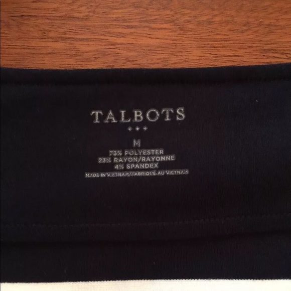 Talbots Striped Knit Top Navy & White Zipper Sz M - Picture 7 of 7